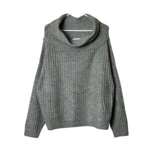 Altar'd State heather gray rib knit cowlneck sweater XL NWT